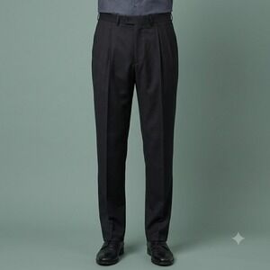 Santorelli Luxury Serge Dress Pants Men's 34 Dark Gray/Charcoal Como 2